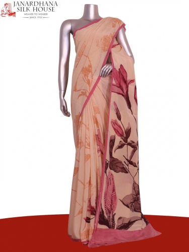 Floral  Pure Crepe Silk Saree